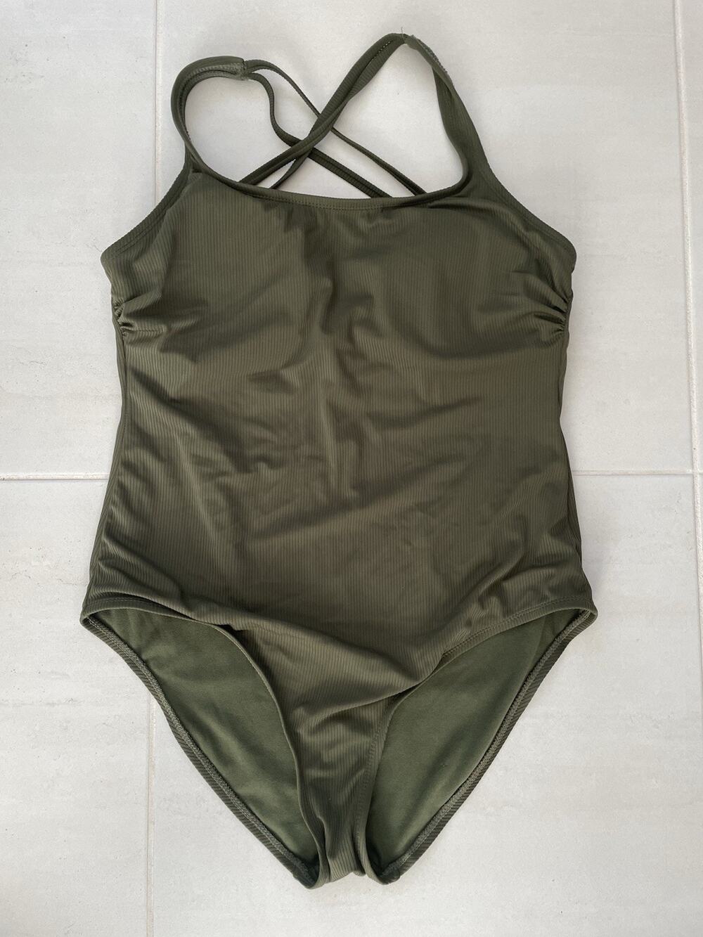 Hurley Swim One Piece Swimsuit Ribbed Swimwear Beach Summer